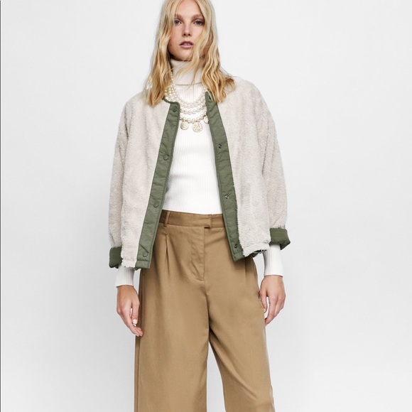 Zara Reversible Cozy Fleece Jacket Size 